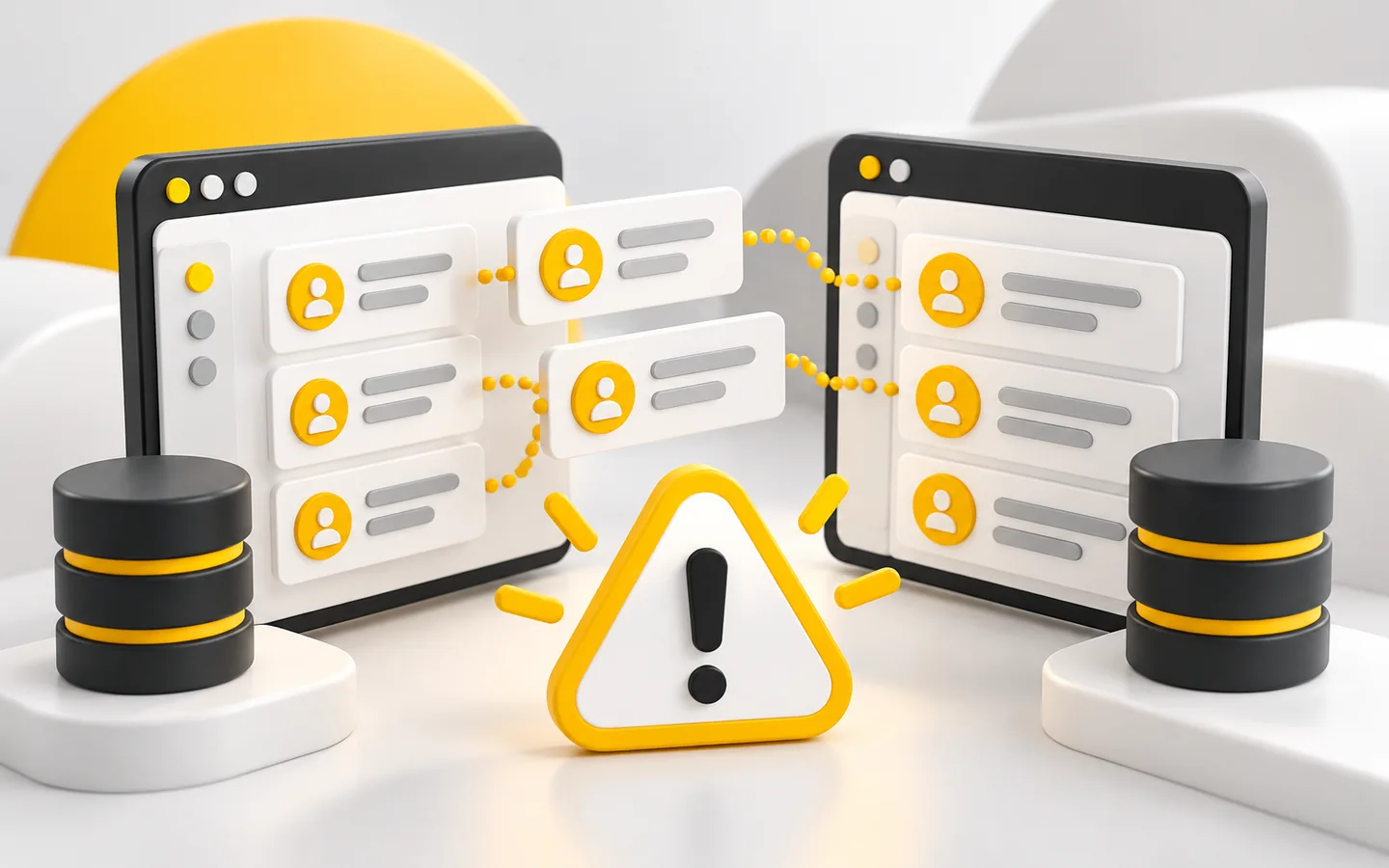 Registros duplicados entre dos aplicaciones con aviso de error