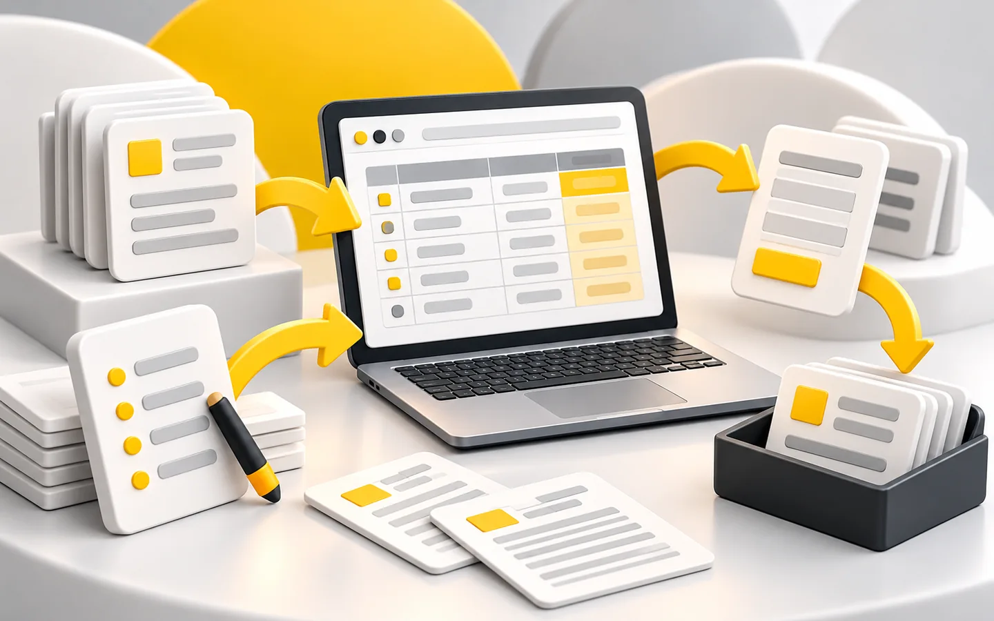 Formularios y documentos transferidos manualmente entre aplicaciones